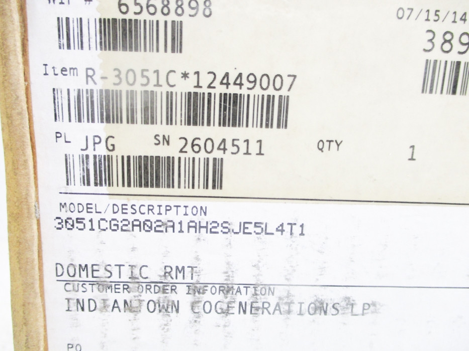 ROSEMOUNT 3051CG2A02A1AH2SJE5L4T1 9PSI NSMP