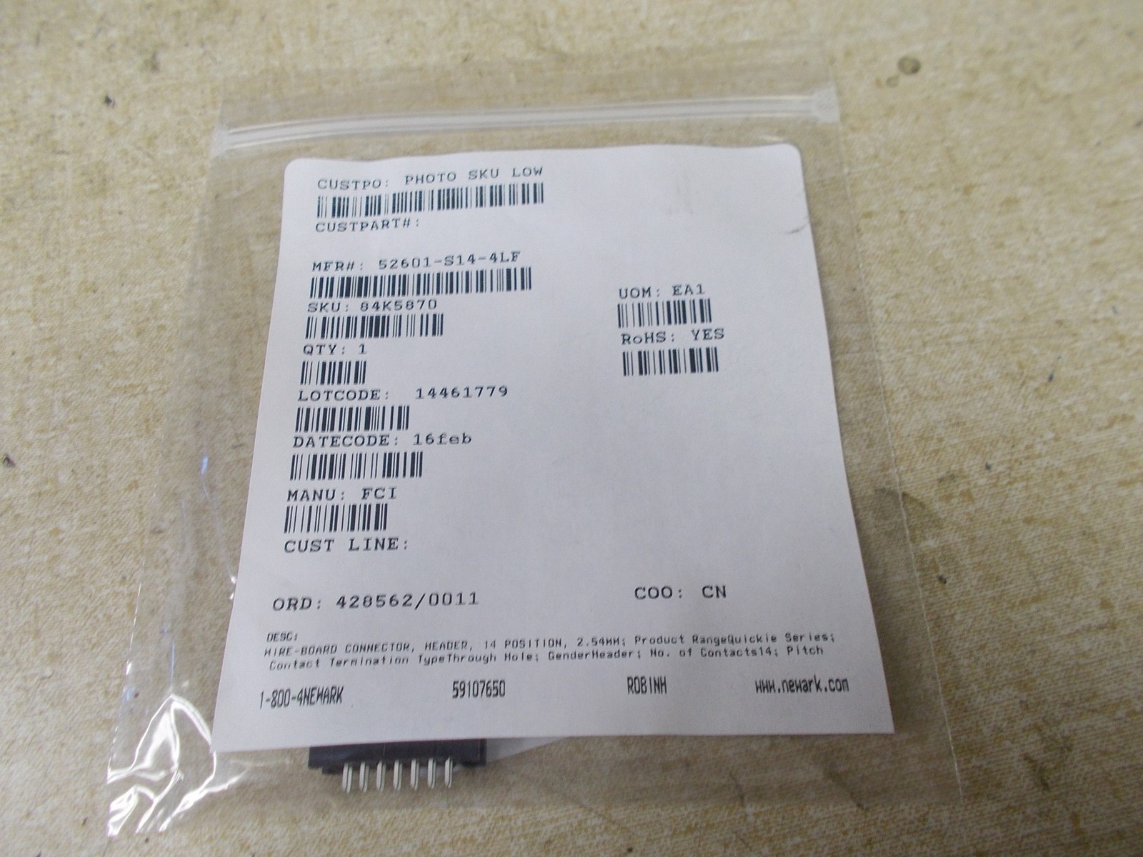 NEW FCI 53601-S14-4LF Wire to Board Connector *FREE SHIPPING*