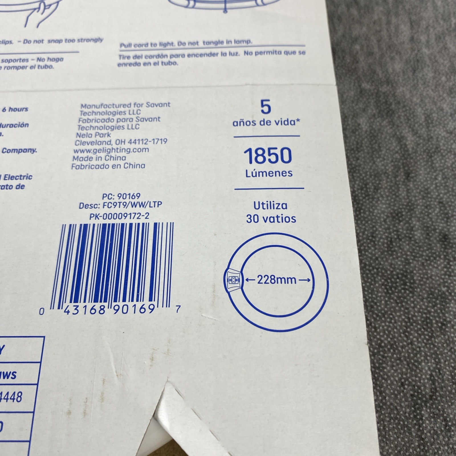 GE Lighting FC9T9/KB Circline Fluorescent Lamp 9″ 30W 3000K Warm White NEW✅