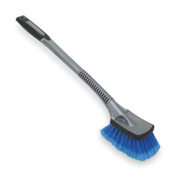 Car Wash Brush, 17 in L Handle, Blue, Polypropylene, Thermoplastic Rubber, 20 in