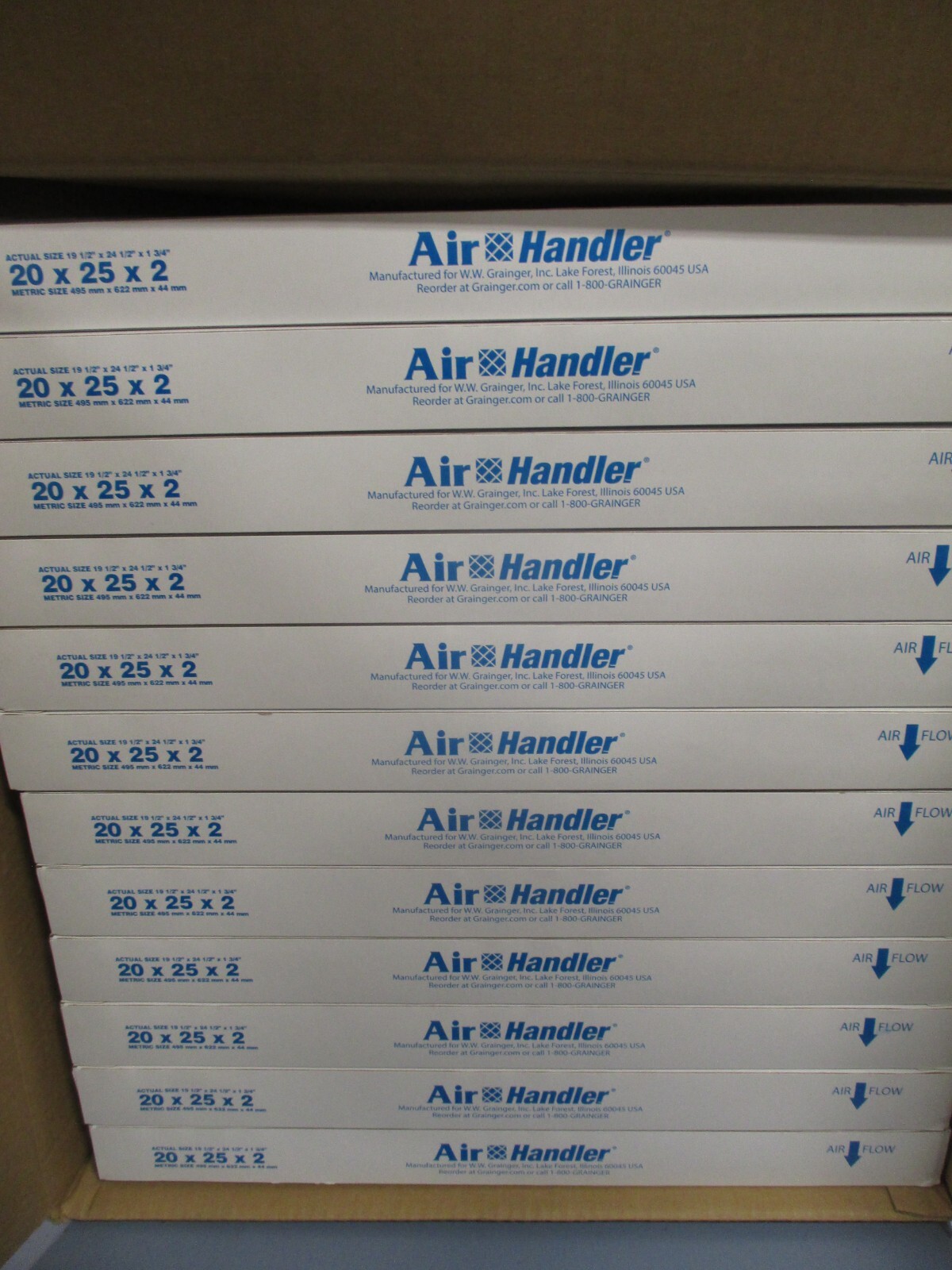 Box of 12 Air Handler 20″ X 25″ X 2″ HC Pleated Merv 8 Filter 6B930