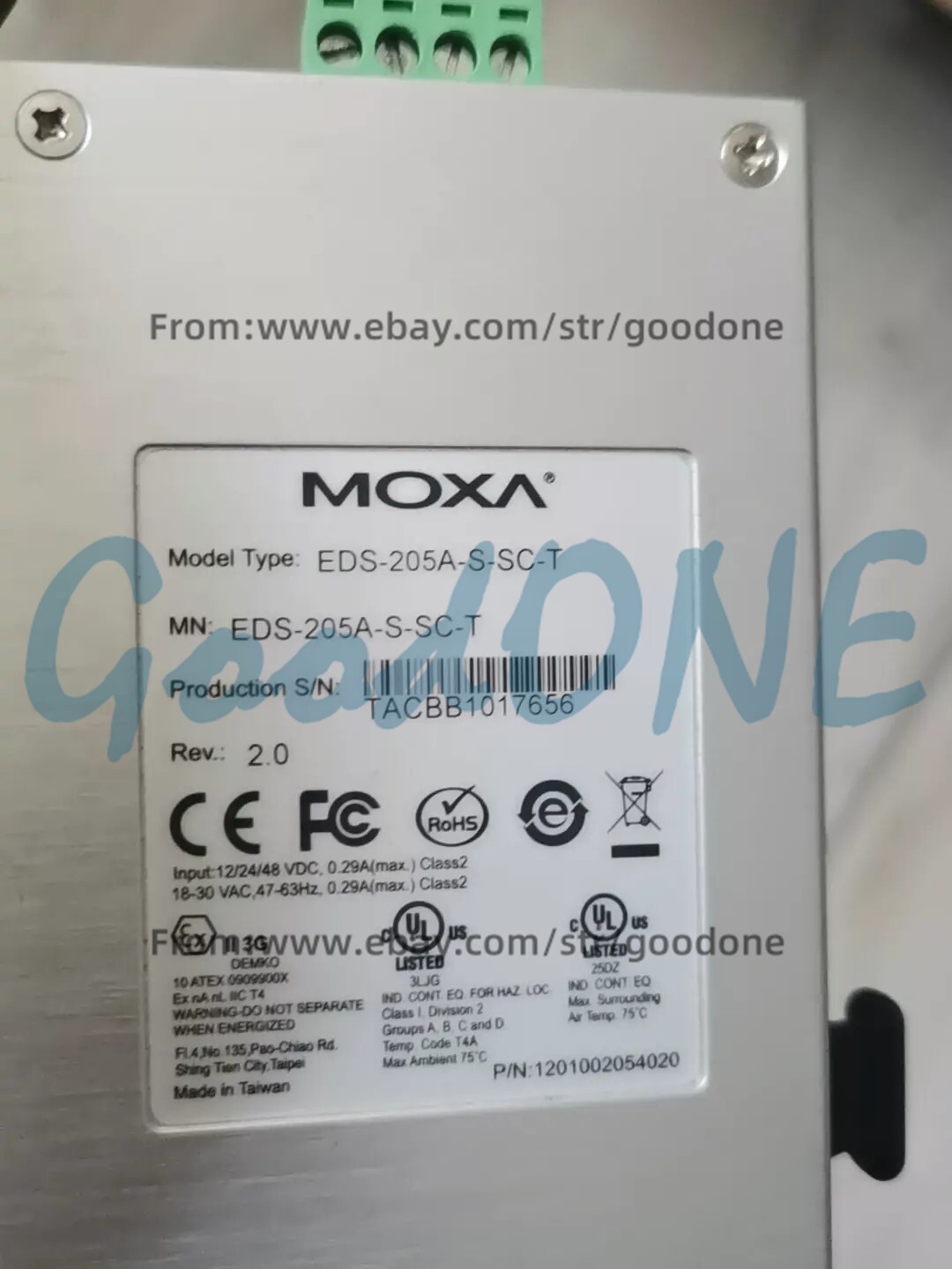 1PC NEW MOXA EDS-205A-S-SC-T Wide-Temperature Single-Mode Fiber Optic Switch