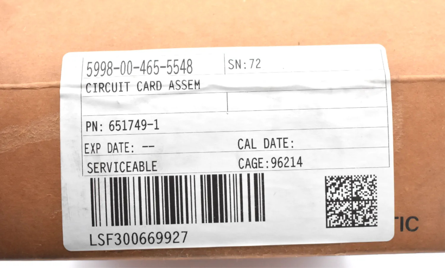 RAYTHEON CO 651749-1 CIRCUIT CARD ASSEMBLY