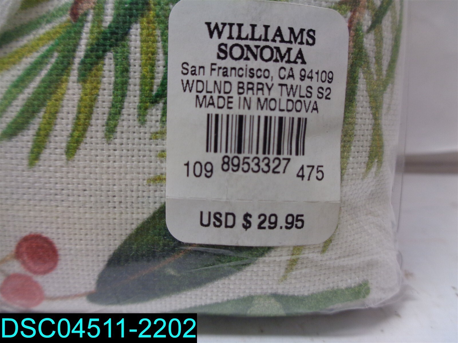 QTY=2: Williams Sonoma Tea Towels
