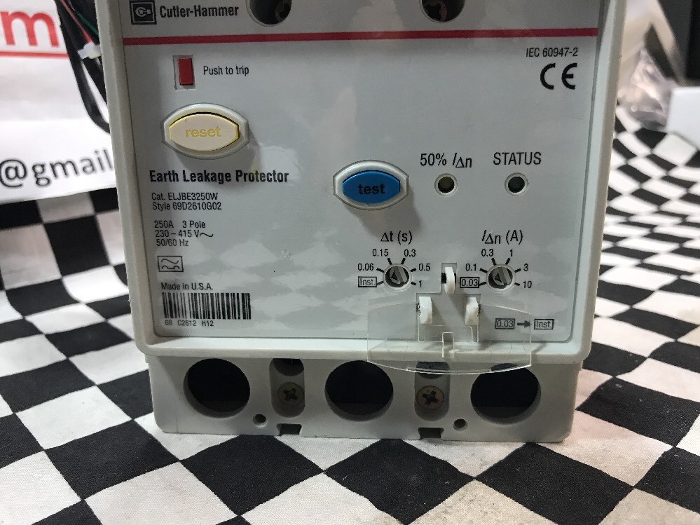 Cutler-Hammer Earth Leakage Protection, ELJBE3250W, SHIPSAMEDAY BOX A #108F2