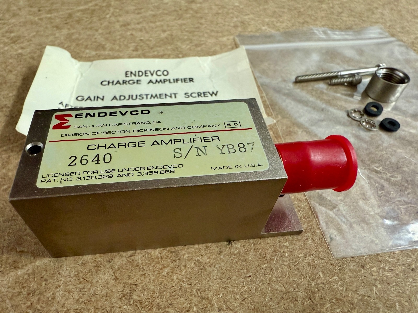 Endevco Charge Amplifier 2640 New NOS Vintage Becton Dickinson Test Equipment