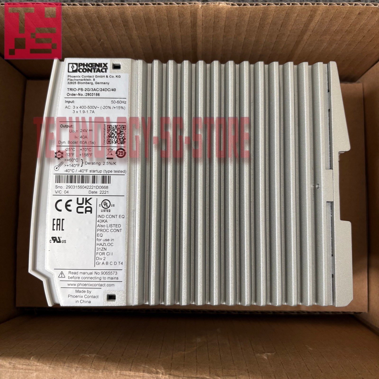 1pcs new Phoenix 2903156 TRIO-PS-2G/3AC/24DC/40 Switching power supply