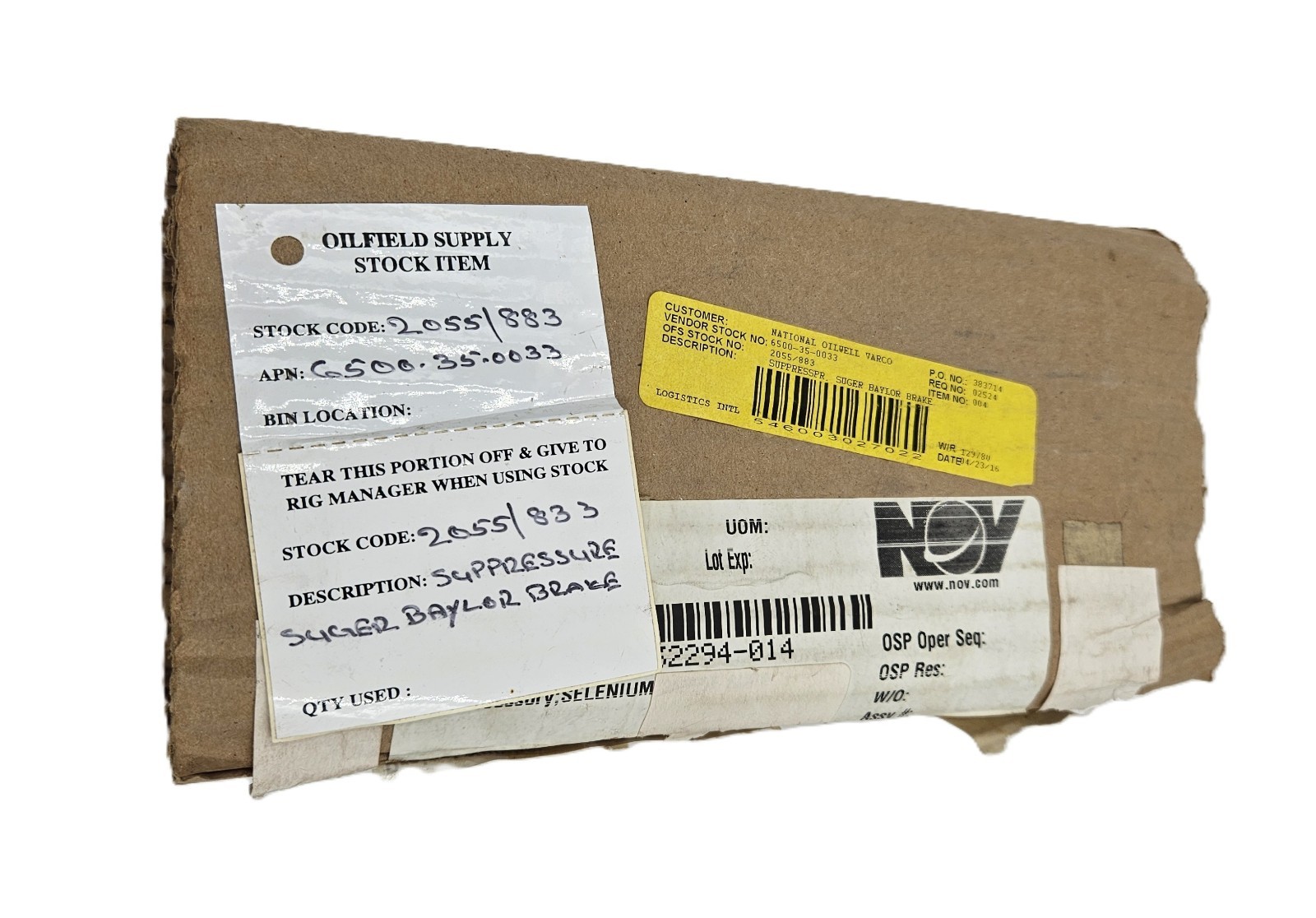 NOV 6500-35-0033 SUPPRESSPR SUGER BAYLOR BRAKE [FAST SHIPPING]