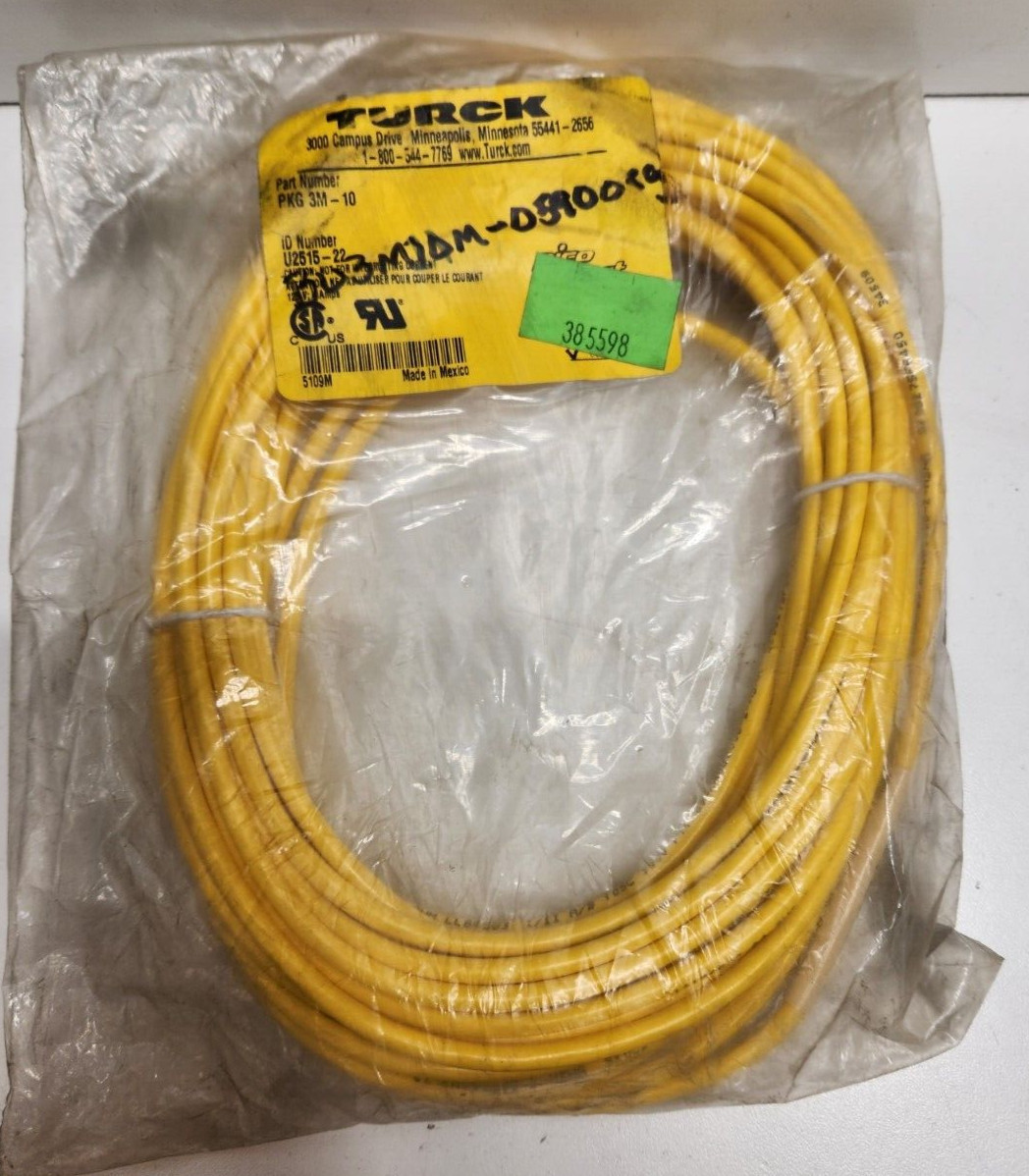 NEW OLD STOCK! TURCK 10 METER M8 SINGLE ENDED CORDSET PKG 3M-10 U2515-22