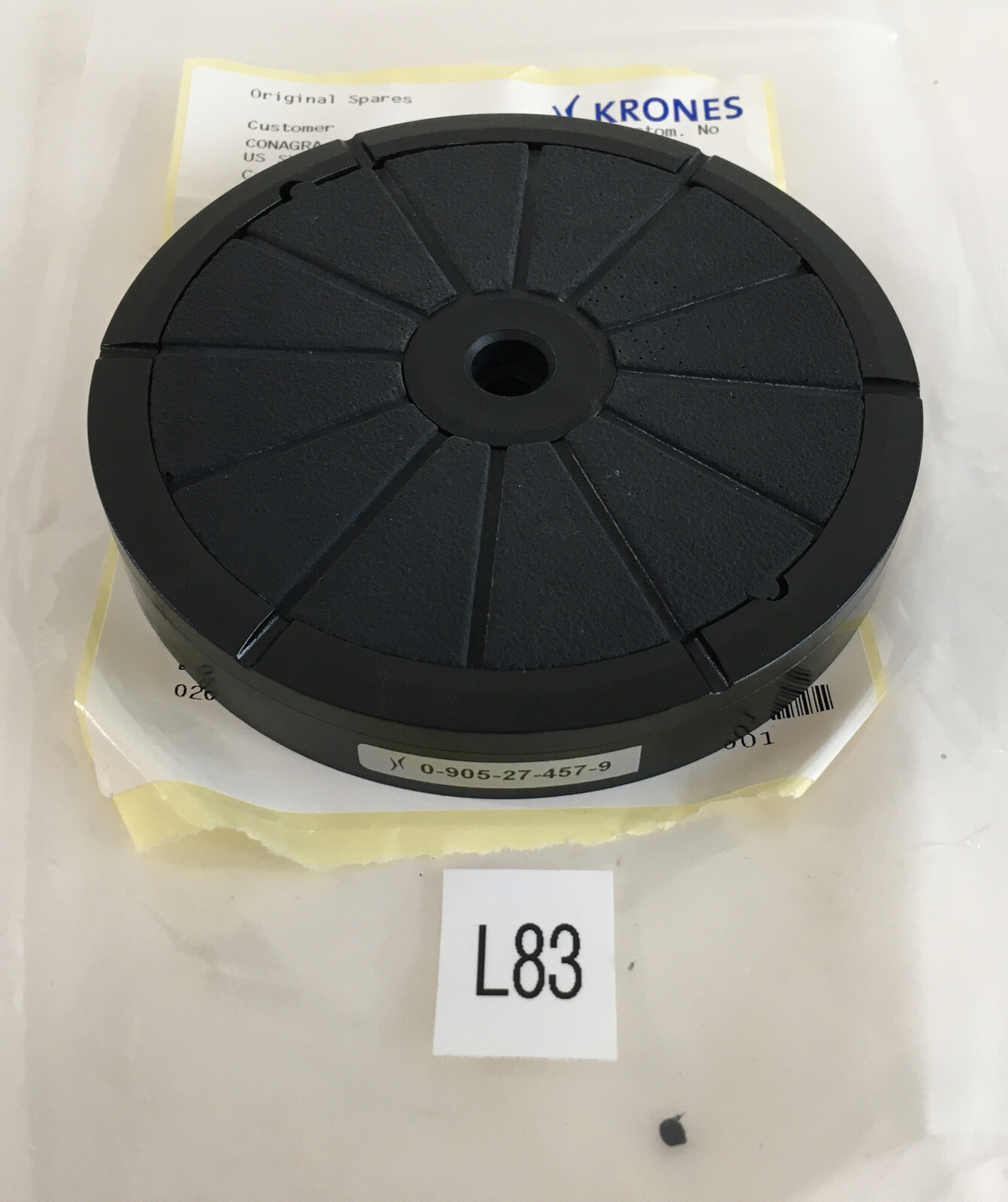 KRONES 0-905-27-457-9 Bottle Plate Cover + *Warranty*