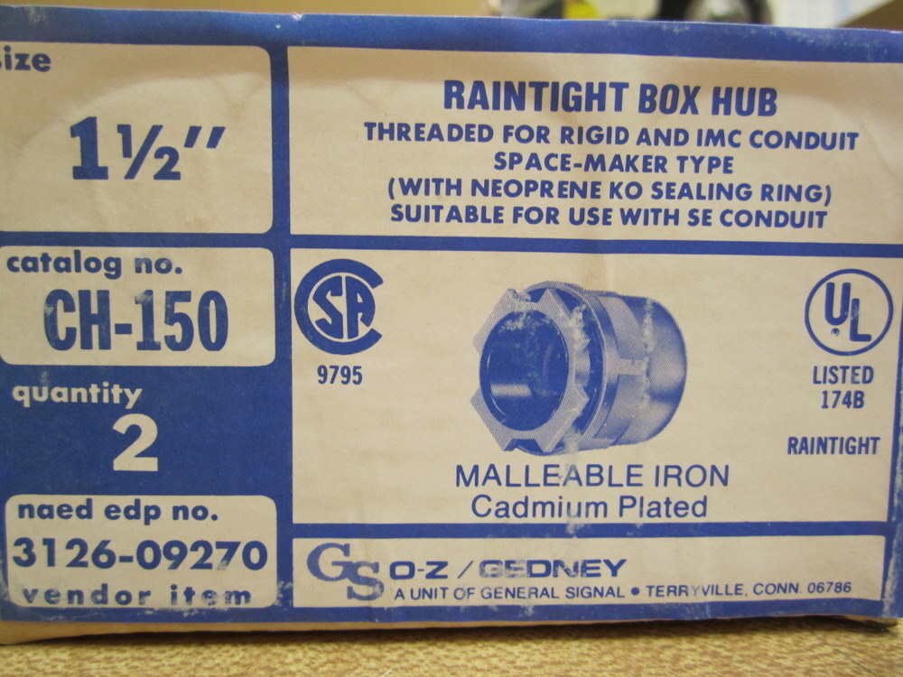 O-Z/Gedney CH-150 Raintight Box Hub (Pack of 12)