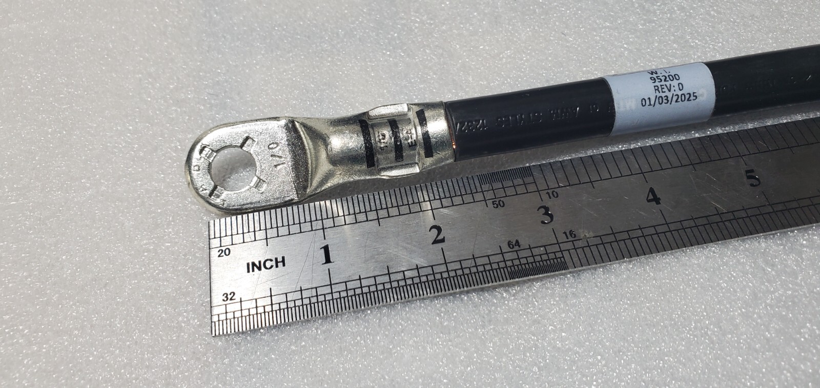 Lot 4 W. I. 95200 P45 1/0 Battery Cable 8 in Smoke 00 Gauge