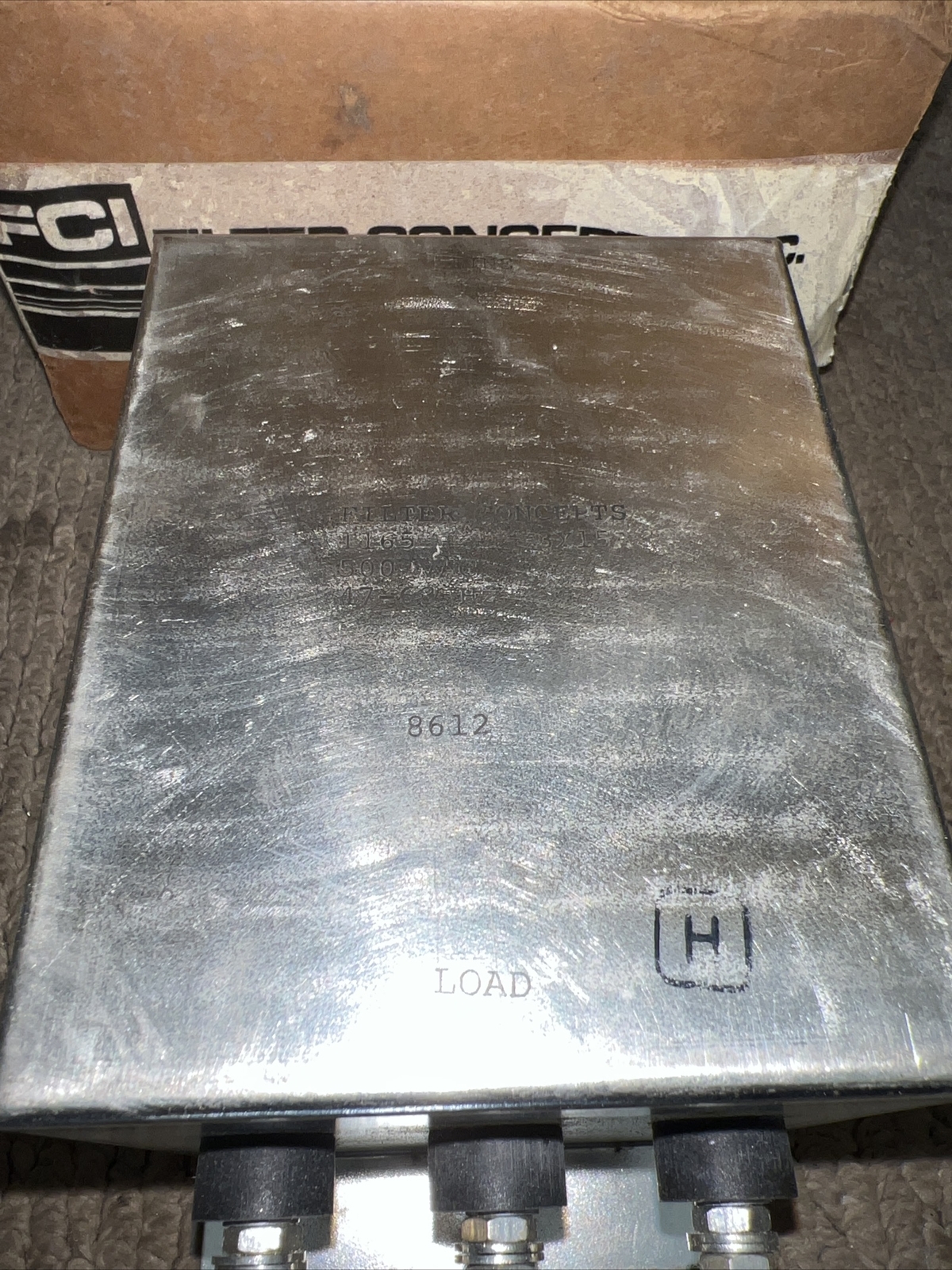 Filter Concepts 1165 EMI Line Filter 500 VAC 3x15A 47-63 HZ New in Box.