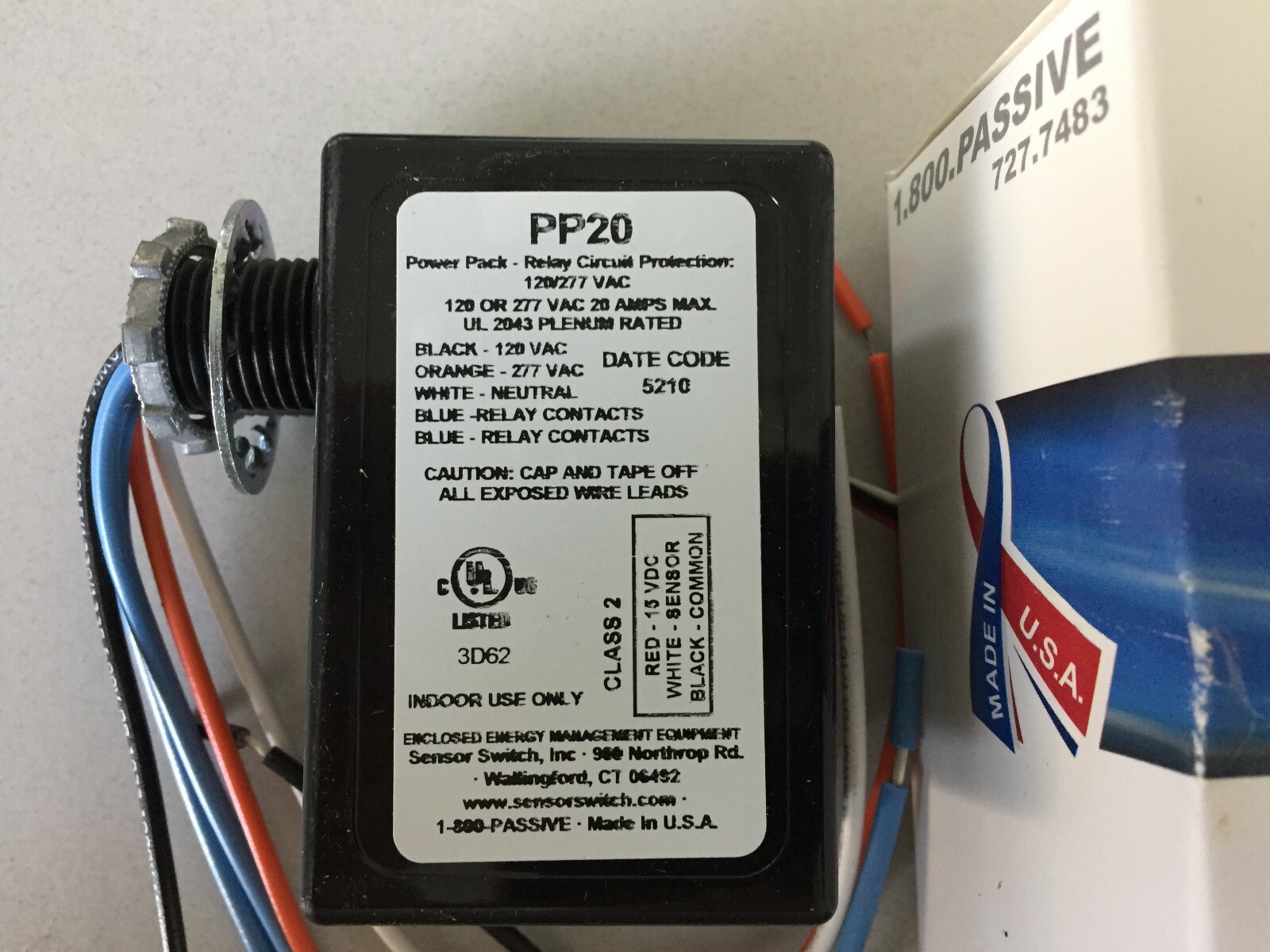 SENSORSWITCH PP20 120/277 VOLT 20 AMP RELAY CIRCUIT