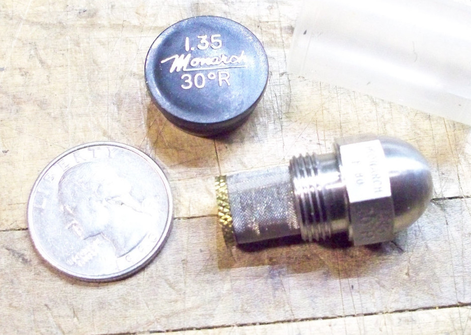 Monarch Oil Burner Nozzle F-80 BPS 1.35 30 deg R 01.35-30-R stainless
