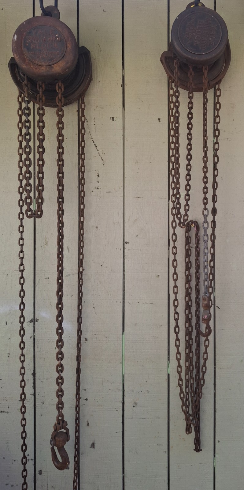 Yale Chain Hoist 1/2 Ton Spur Gear Block #125 8Ft Chain 1/4 Manual Hand Chain