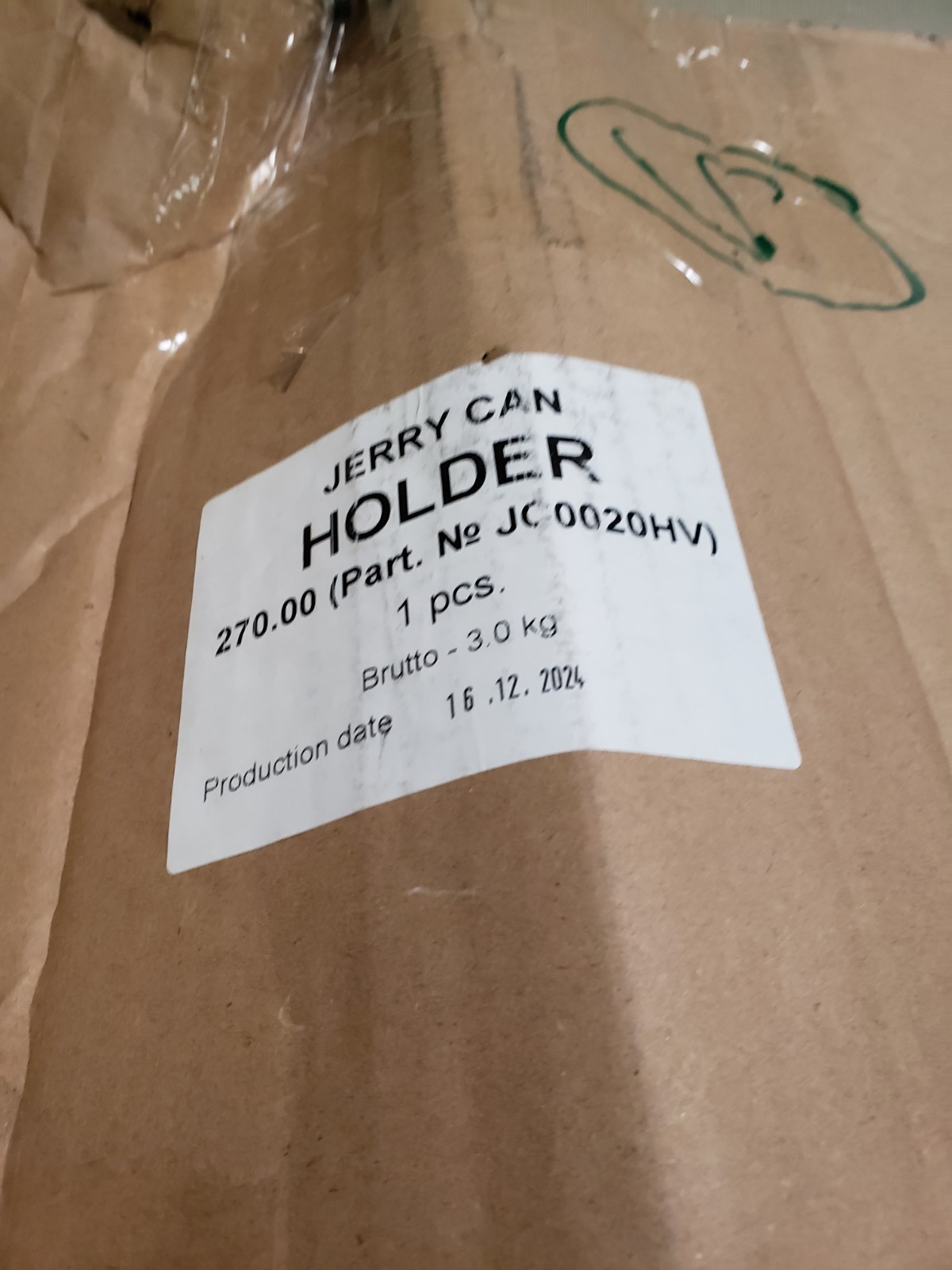 Wavian JC0020HV Gas Can Holder, Steel, Black, Not Applicable Dia.