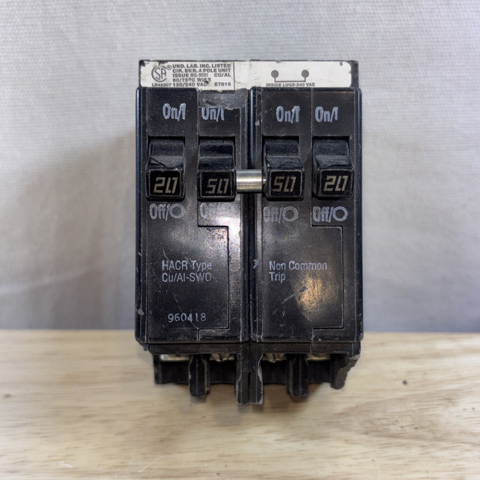 T&B Circuit Breaker TBBQ-2502120 Quadplex 20/50/50/20 4 pole 120/240 VAC-HACR