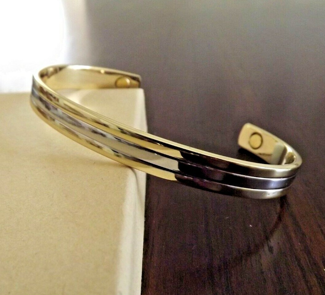 Pure Copper Magnetic Bracelet Arthritis Energy Cuff – Gold Silver Plated