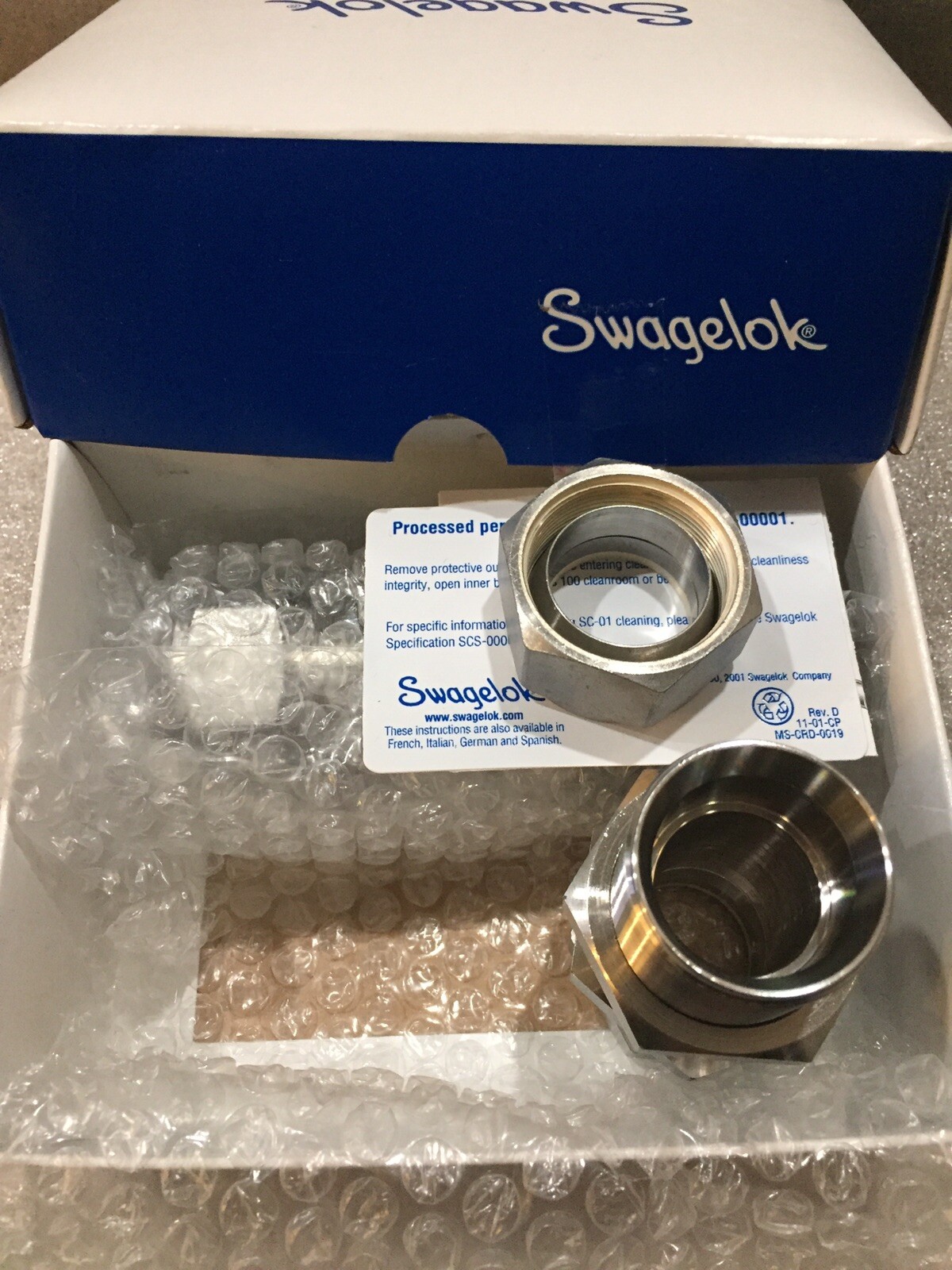 NEW SWAGELOK SS-1610-61 TUBE FITTING BULKHEAD UNION 1” TUBE OD.