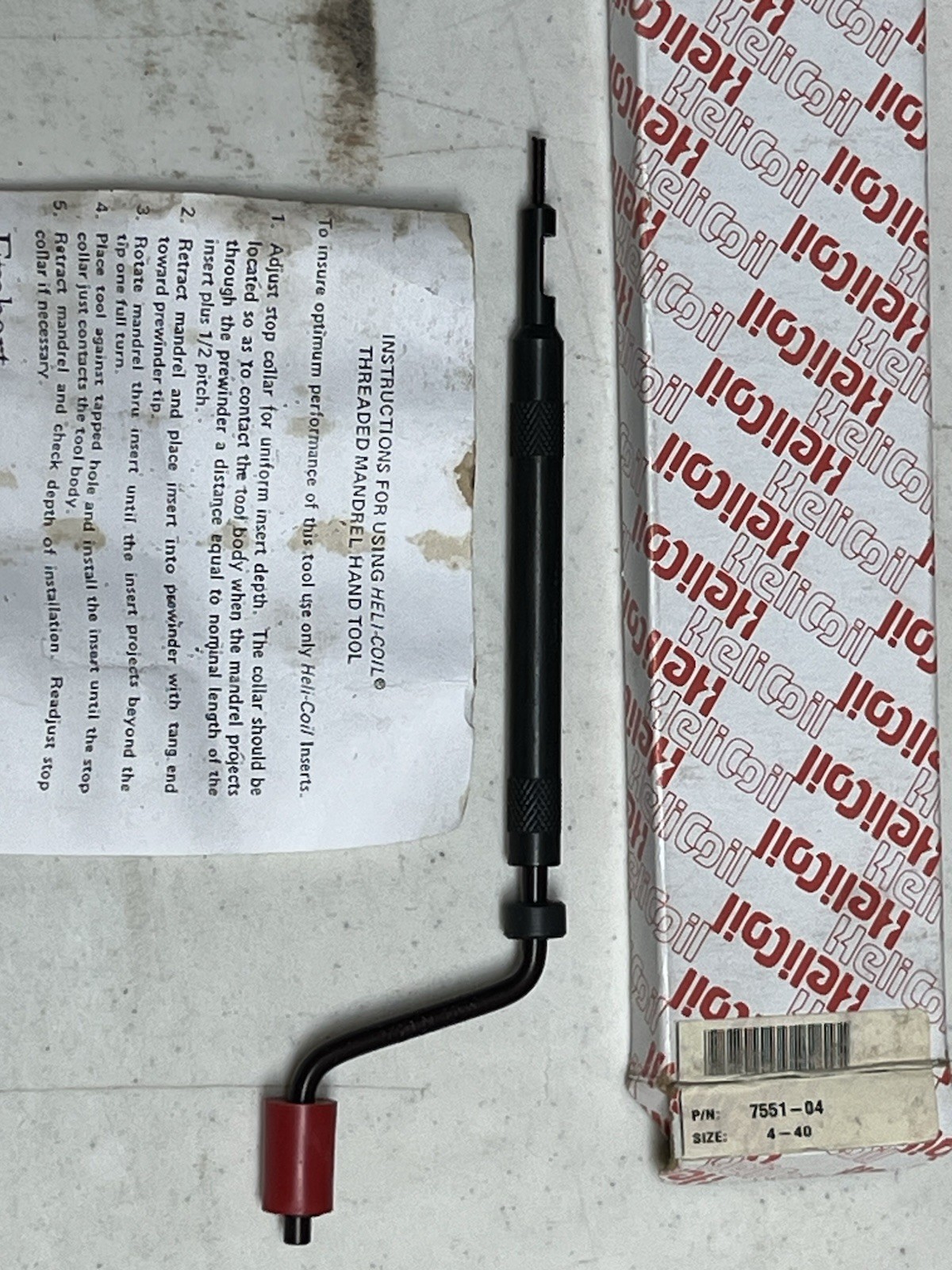 Heli-Coil 7551-04 Hand Thread Insert Installation Tool 4-40