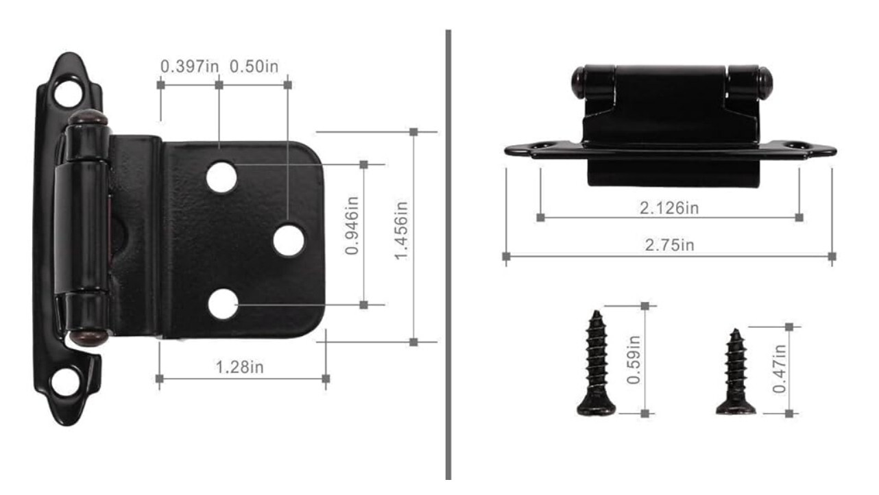 10 NEW ANGSTROM 97221 3/8″ INSET BLACK E-MOUNT CABINET HINGES NIB **MAKE OFFER**