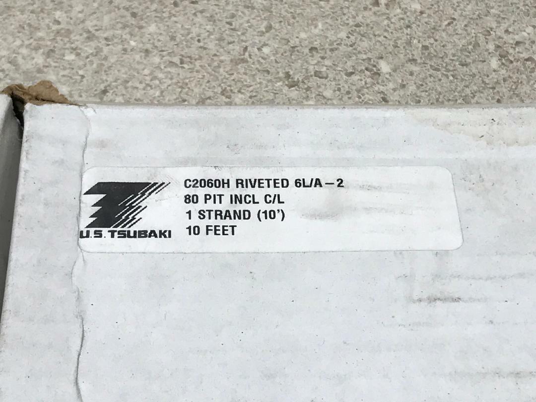 Tsubaki C2060H Riveted 6L/A-2 80 Pit Incl C/L 10ft NEW