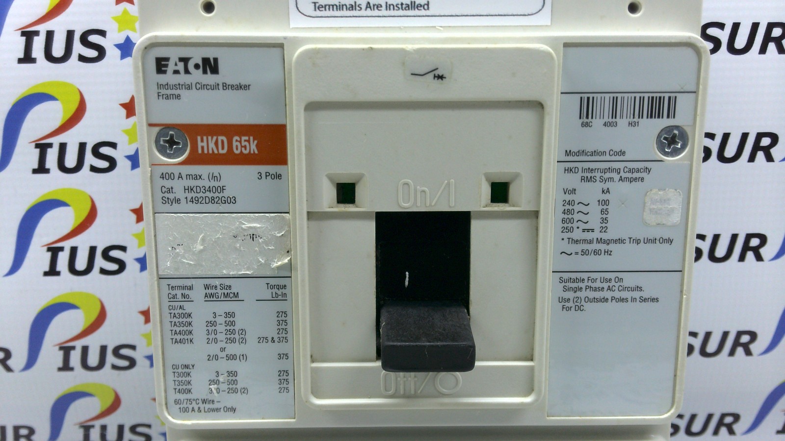 USSP EATON HKD3400F With KT3400T Industrial Circuit Breaker Fame