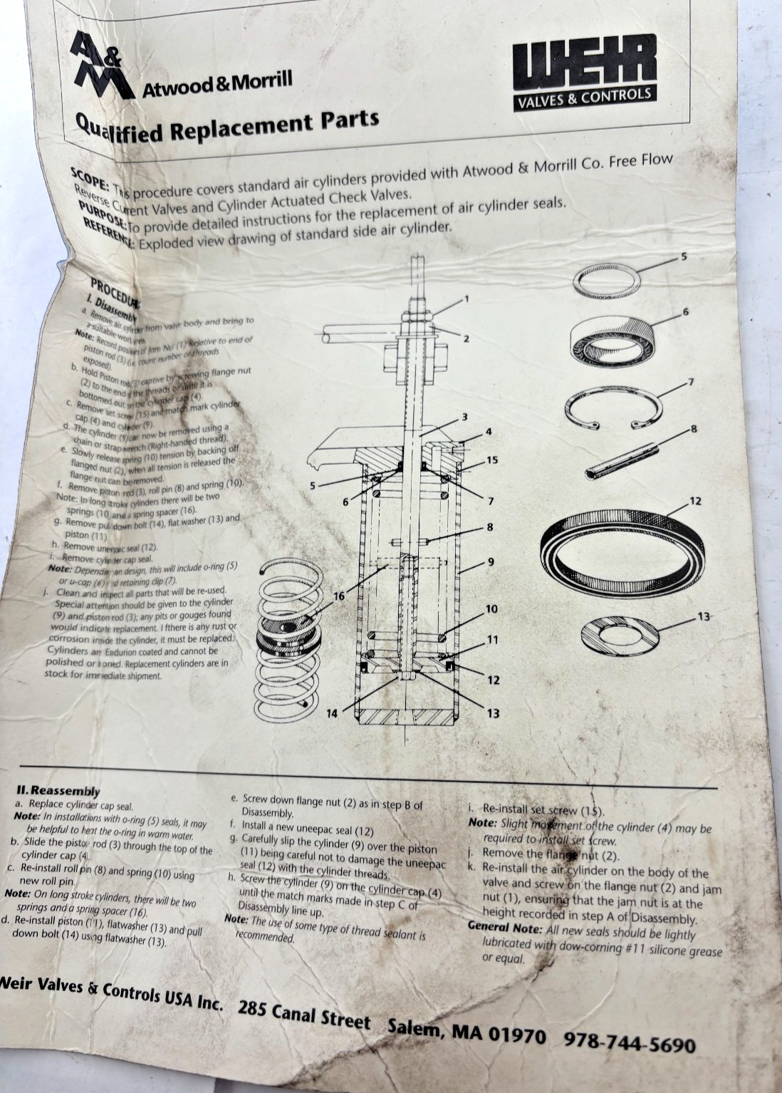 Weir Valve 14622750060000 5/16″ Cut Industrial Valve Replacement (LOT OF 3)