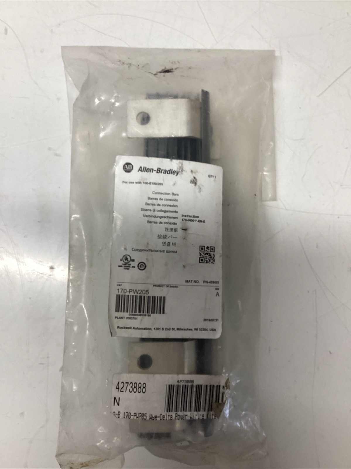 Allen-Bradley 170-PW205 Connection Bars For Wye-Delta Starter T-045