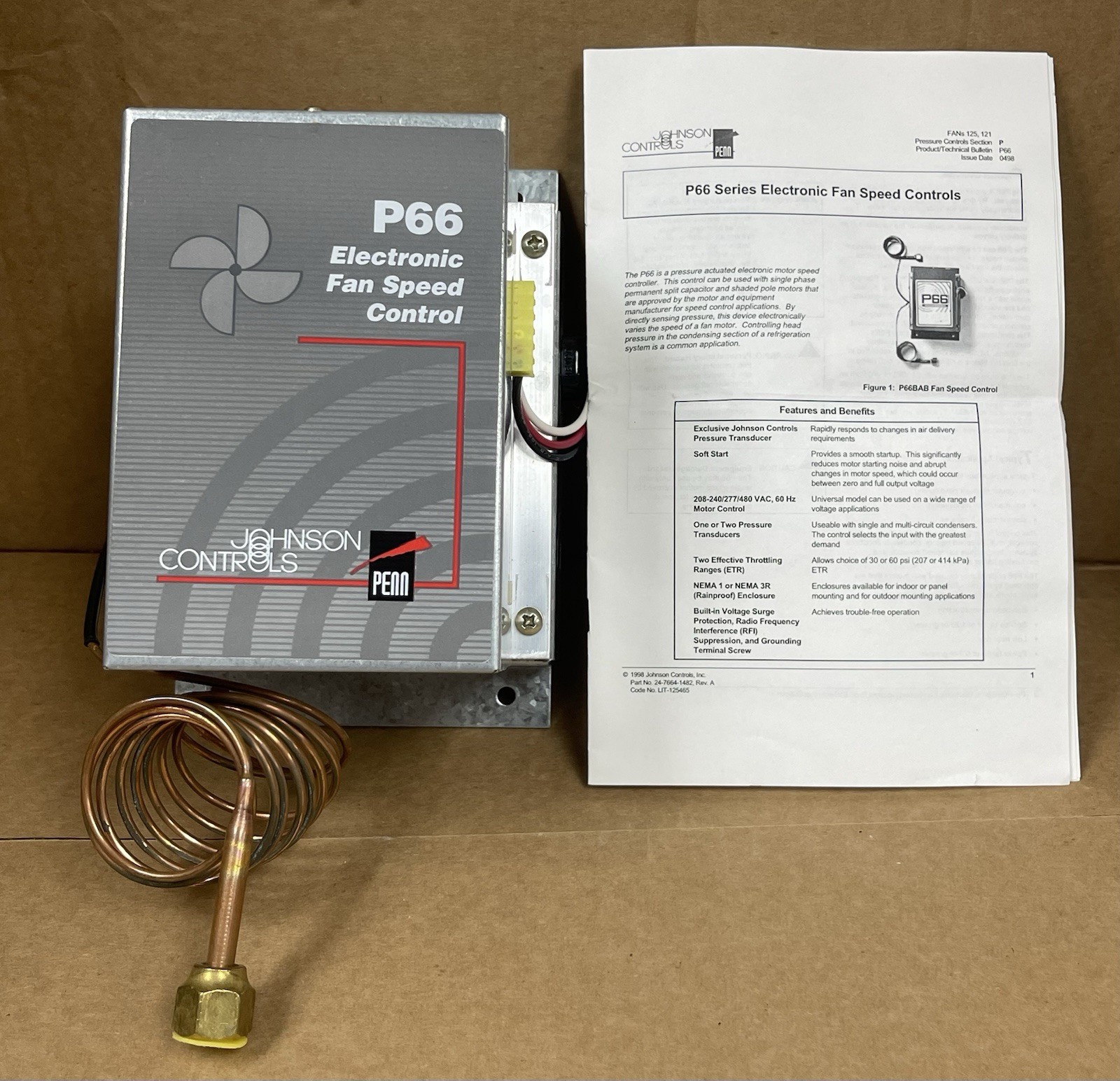 New Johnson Controls P66AAB-4C Series P66 Electronic Fan Speed Control