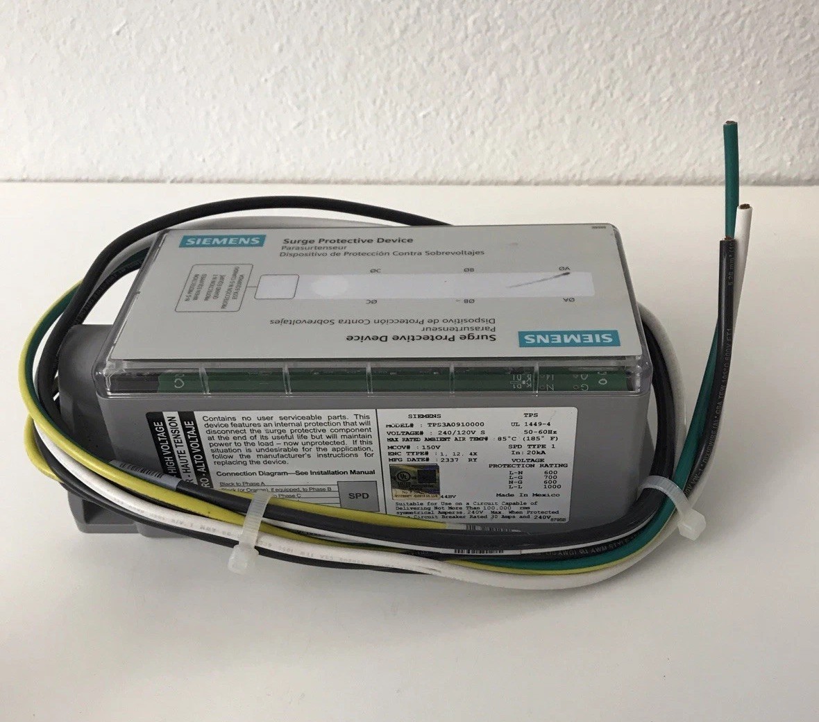 Siemens TPS3E0910000 Surge Protective Device 480Y/277V 50/60Hz