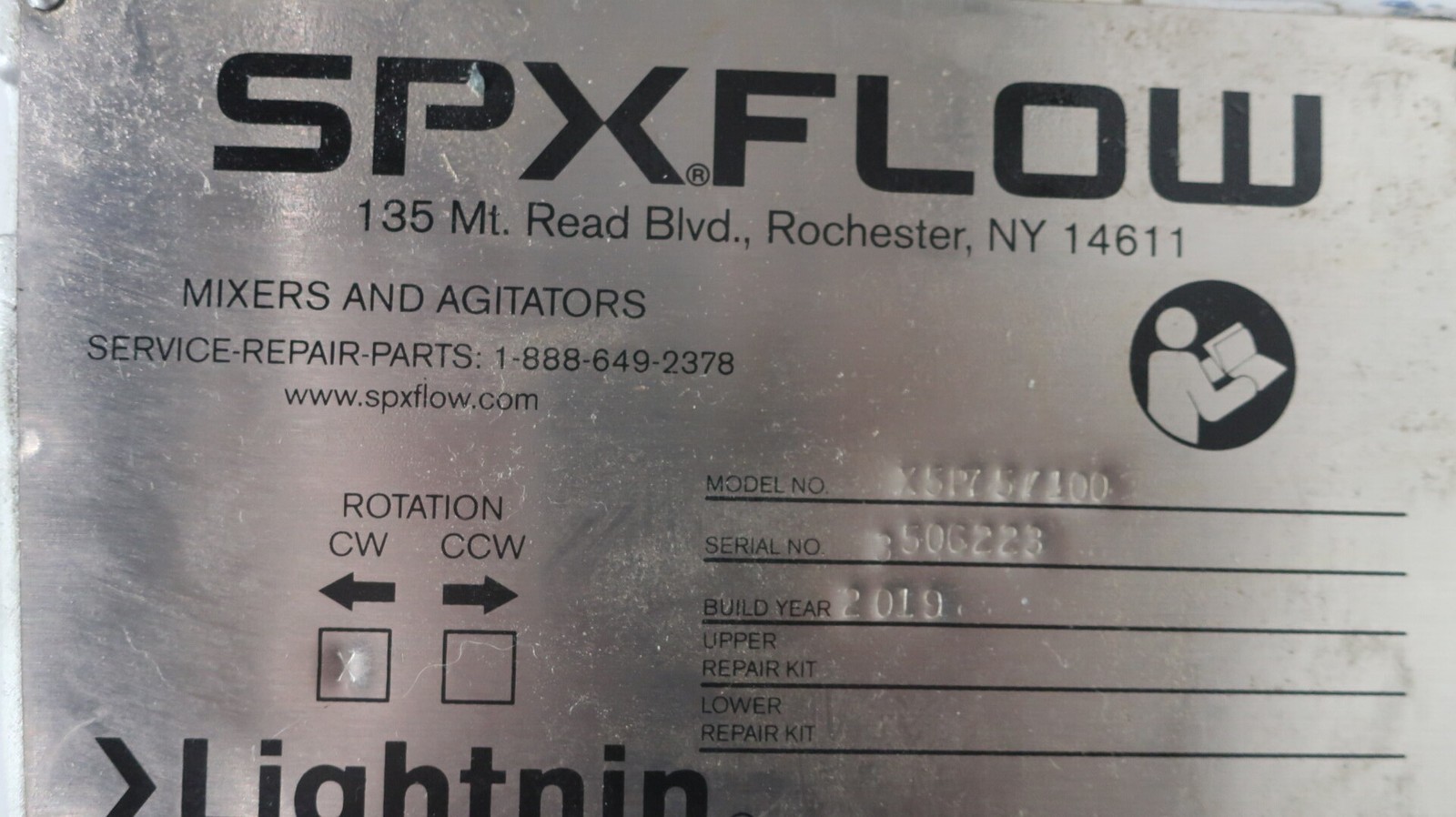 Spxflow X5P75/100 Stainless Mixer