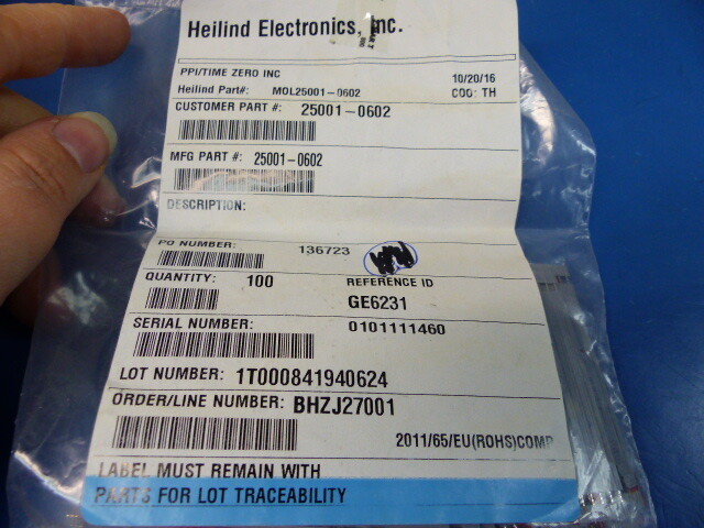 Molex 25001-0602 Qty of 20 per Lot 6 Position Ribbon Cable 0.100″ (2.54mm) 2.25