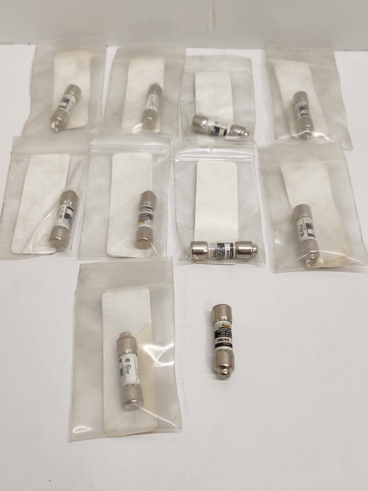 LOT OF (10) NEW OLD STOCK! BUSSMANN 6A FUSE FNQ-R-6