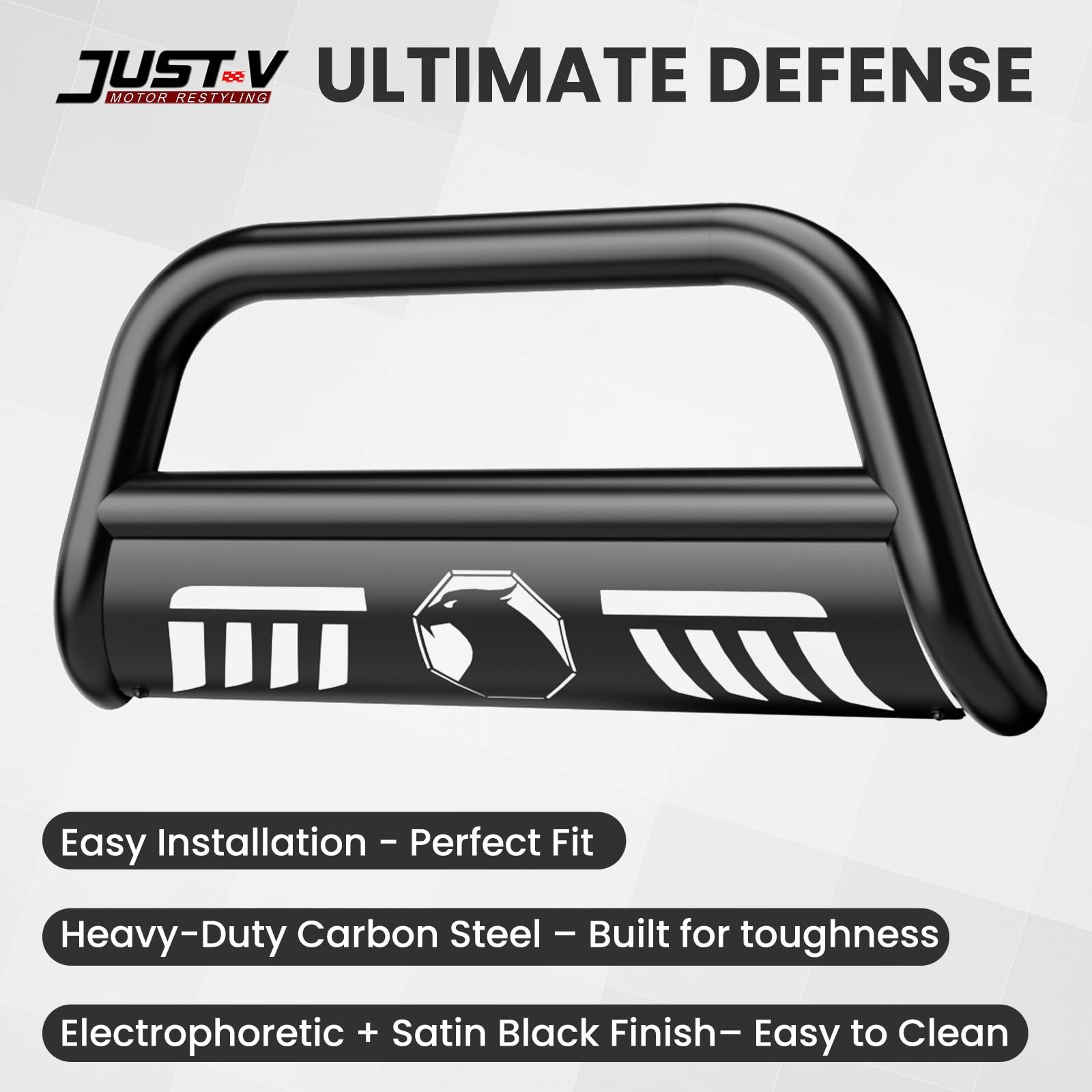 Bull Bar for Trucks 3″ Front Bumper Guard Grille Brush Push Bar for Chevy Sil…