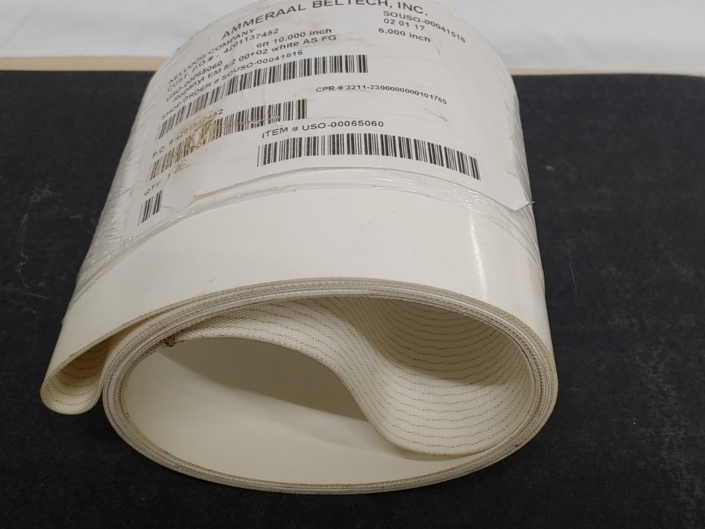 Ammerall Beltech Ropanyl EM 8/2 00+02 White Conveyor Belt 6′ x 10″