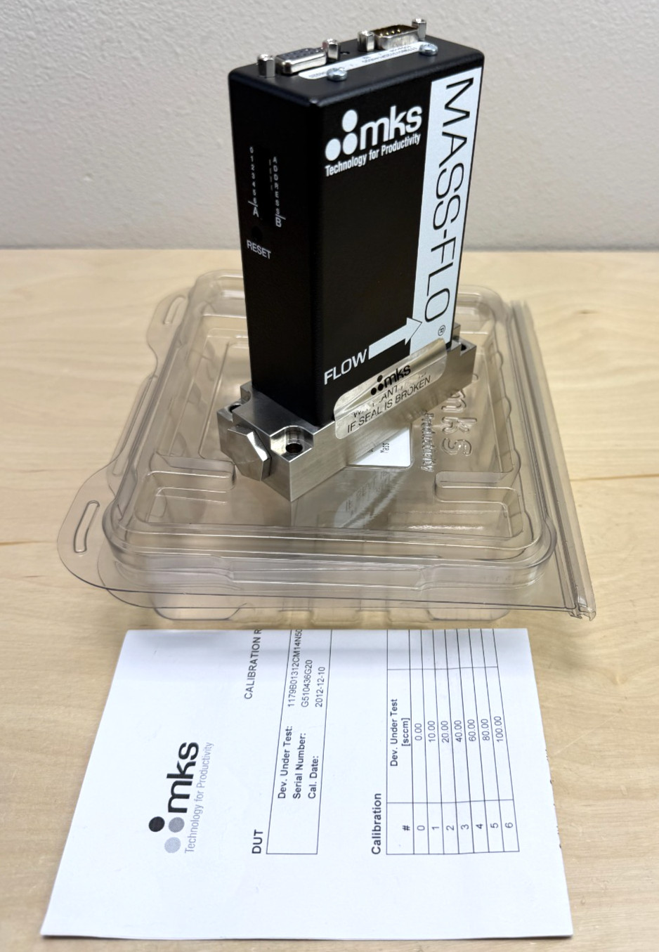 MKS 1179B01312CM14N500 MASS-FLO Flow Meter, 100 sccm, Profibus
