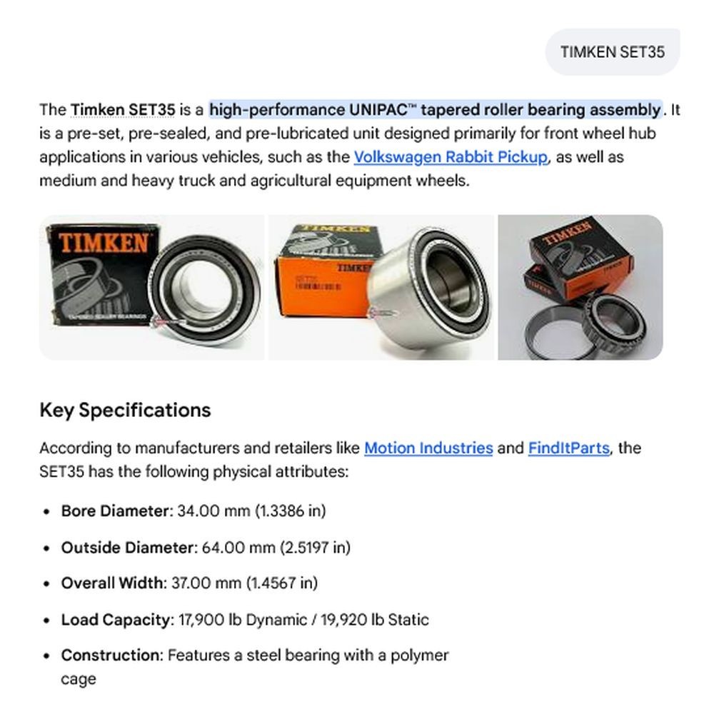 1 NEW TIMKEN SET35 34X64X37 TAPER ROLLER WHEEL BEARING ASSEMBLY NIB *MAKE OFFER*