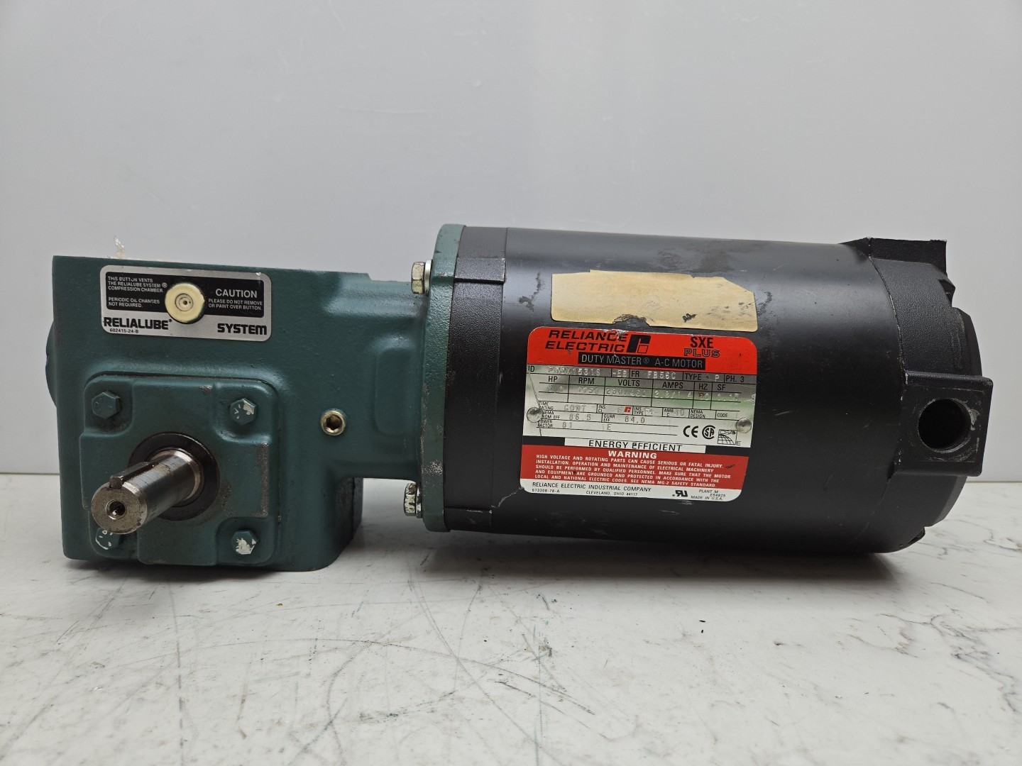 Reliance P56X1531S 1 Hp Motor 3Ph 1750 Rpm Dodge MR94751 Gear Reducer 10:1 *READ