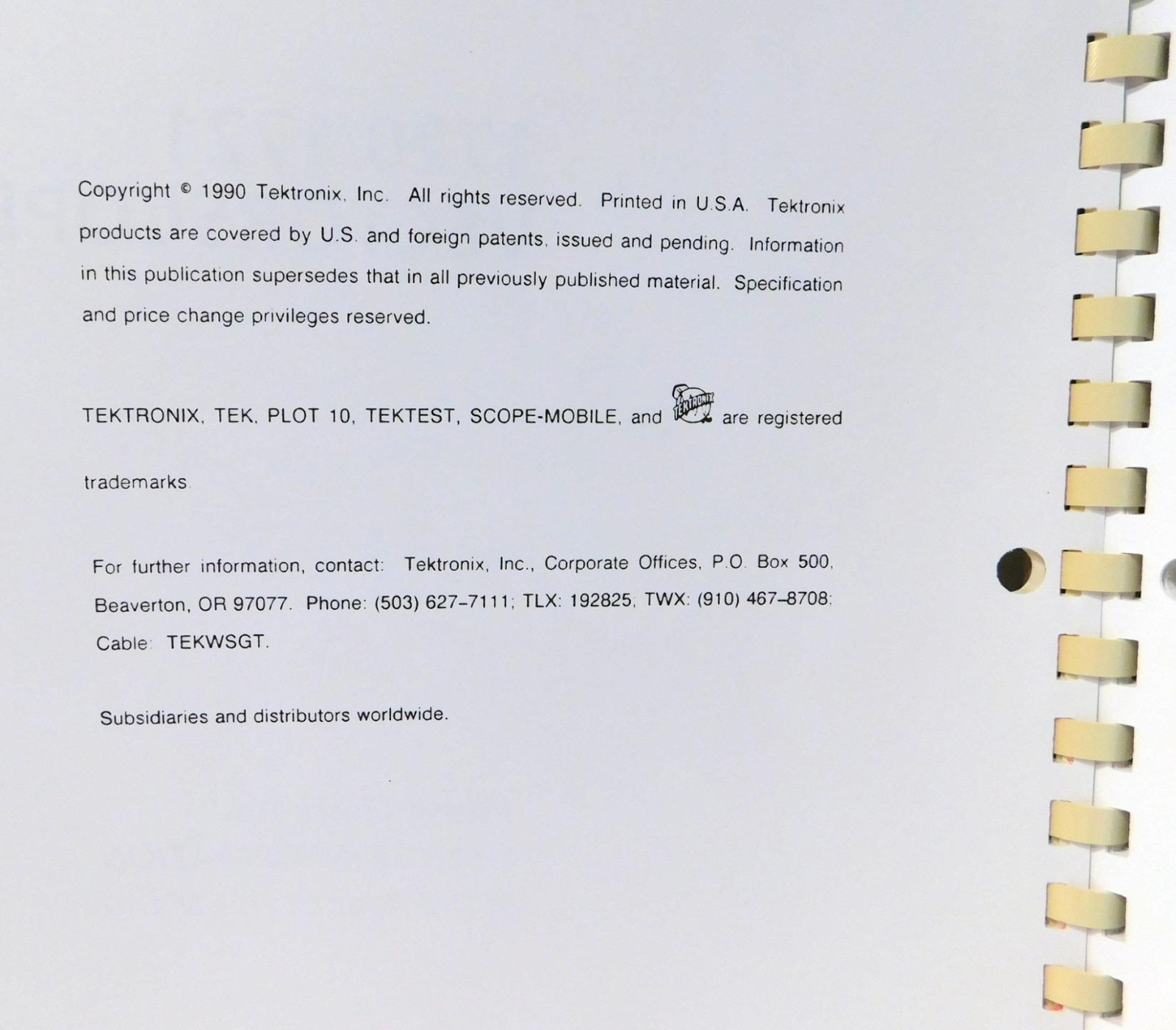 Tektronix 1720/1721 Vectorscope Instruction Manual