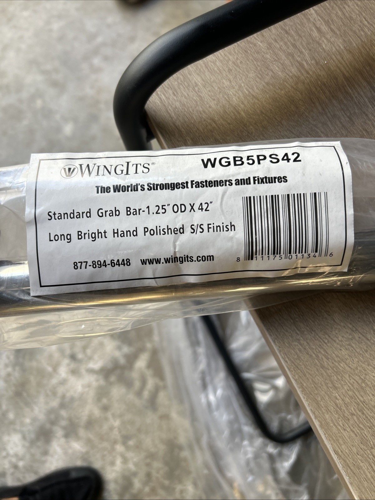 Wingits Wgb5ps42 Structural Stainless Steel Premium Grab Bar, 42″ L, Stainless