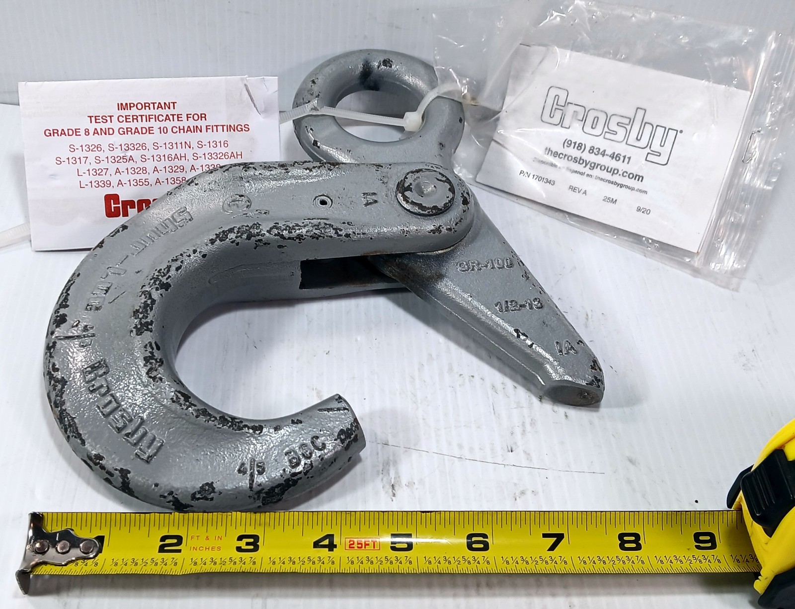 1 NEW CROSBY S-1316 SHUR-LOC SELF CLOSING EYE HOOK NNB ***MAKE OFFER***