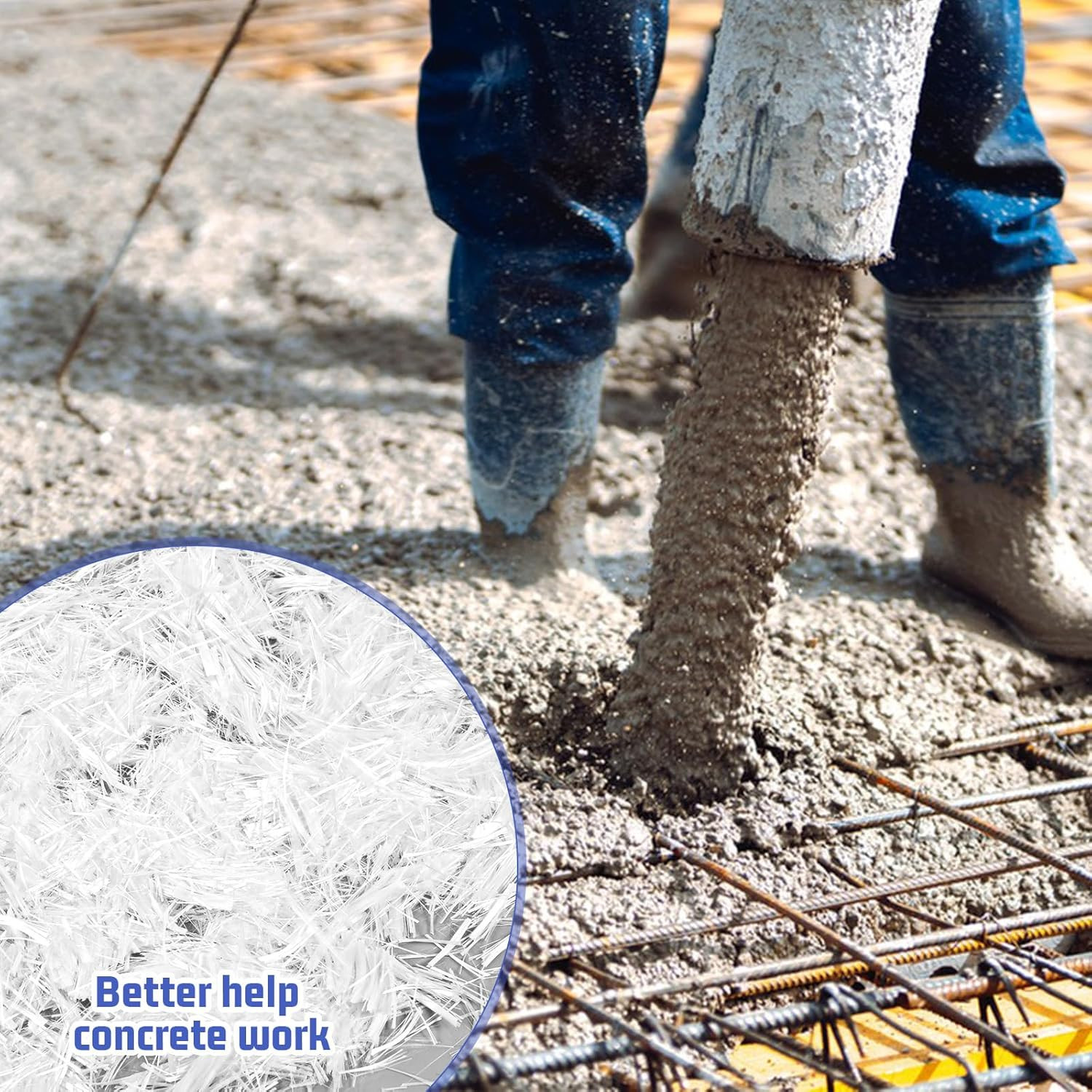 6.6 Lb Concrete Fiberglass, 3/4 Inch Fiberglass for Mortar Concrete Reinforcemen