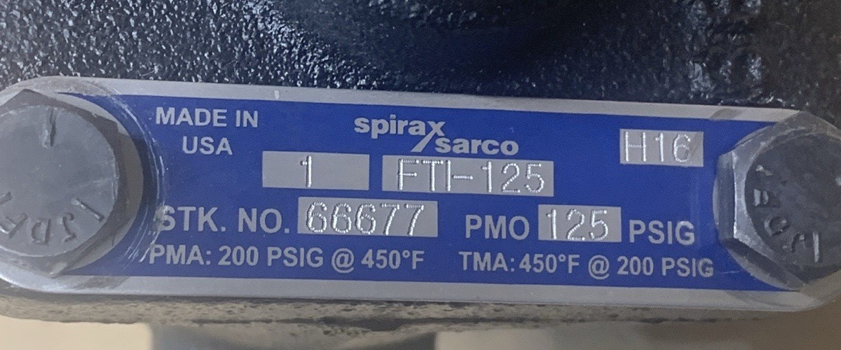 SPIRAX SARCO 66677 STEAM TRAP FT1-125 1″ NPT 125PSIG **NEW**