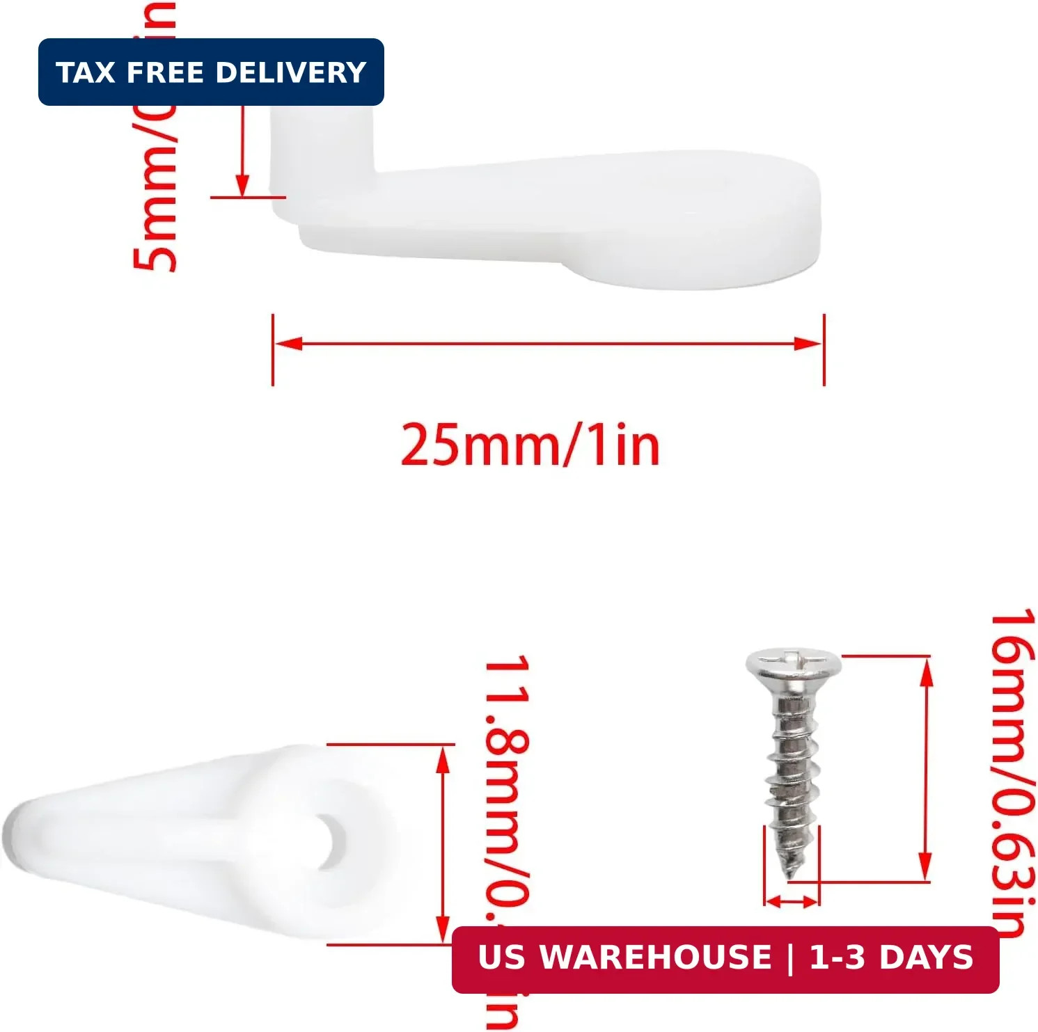 50 Pack Glass Retainer Clips Kit, White Window Screen Clips, 4-5mm Glass Cabinet