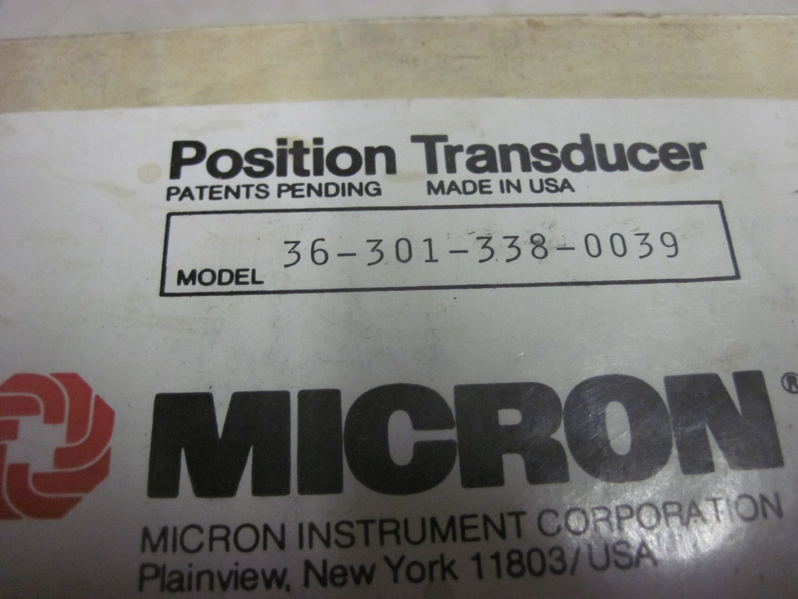 100% WARRANTY (NEW) Micron 36-301-338-0039 Position Transducer