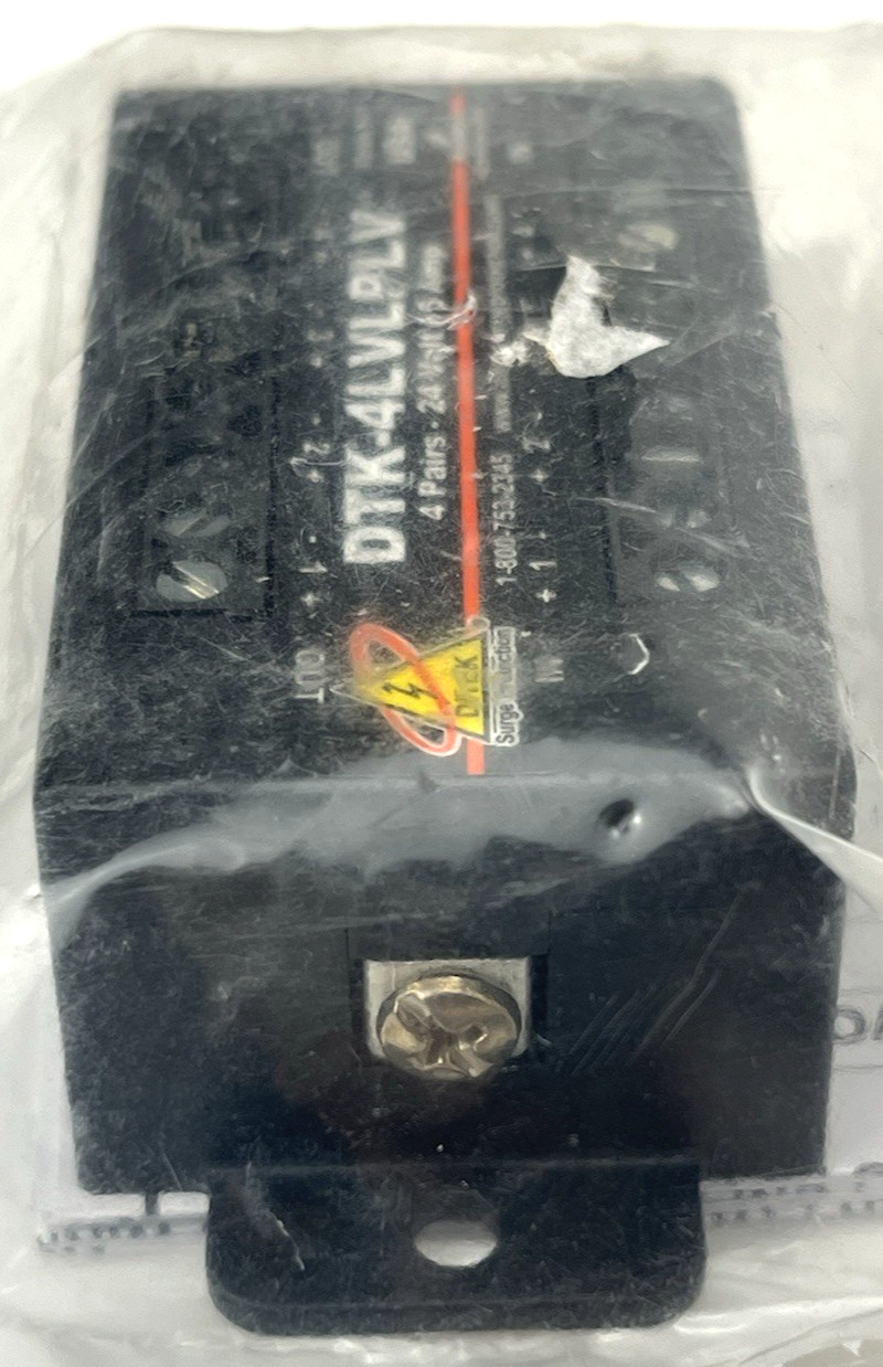 New Ditek DTK-4LVLPLV Surge Protector 4 Pair 30V 12-30 AWG Terminal Strip