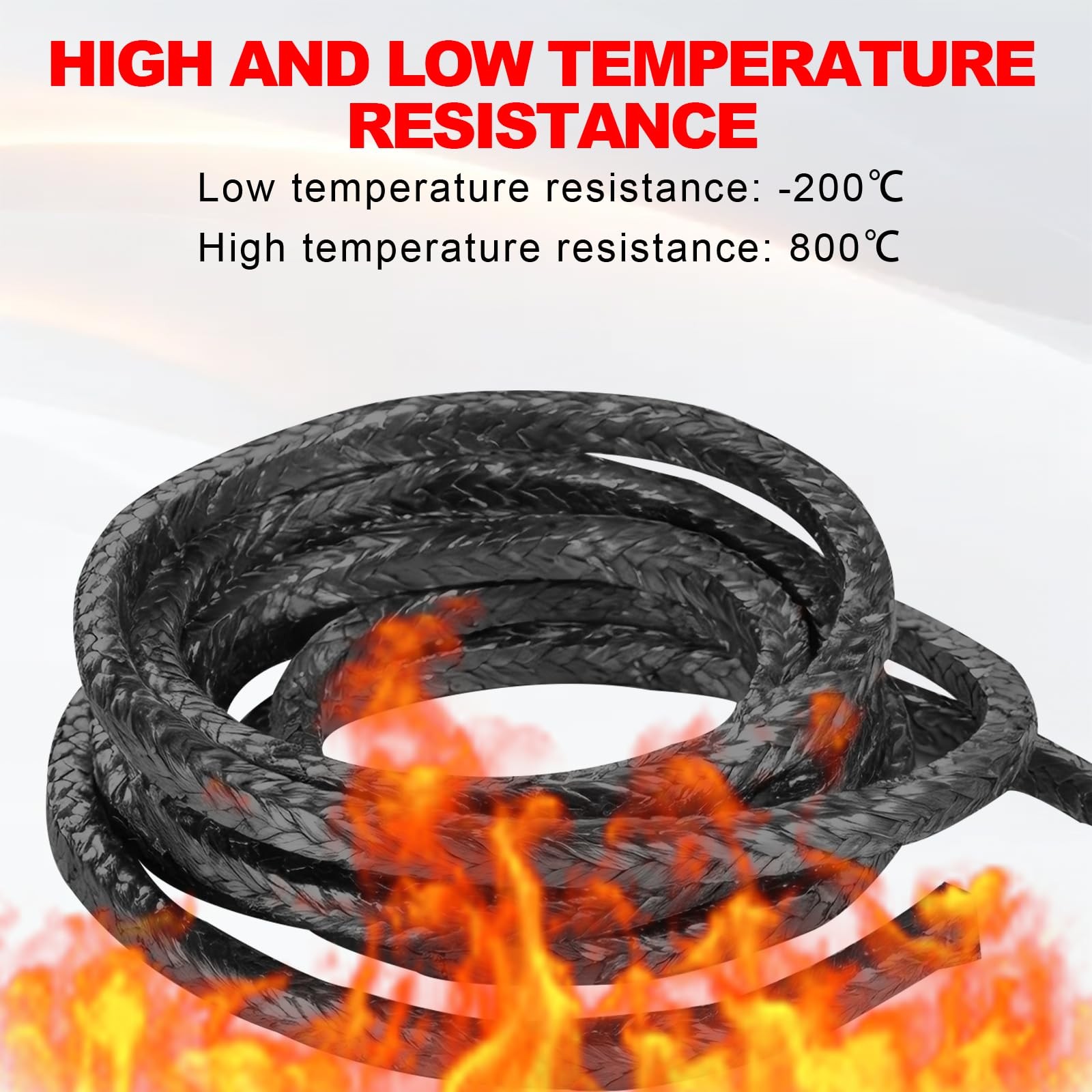 10ft Length Flexible Graphite Braided Compression Packing 1/8″×1/8″ – HighTem…