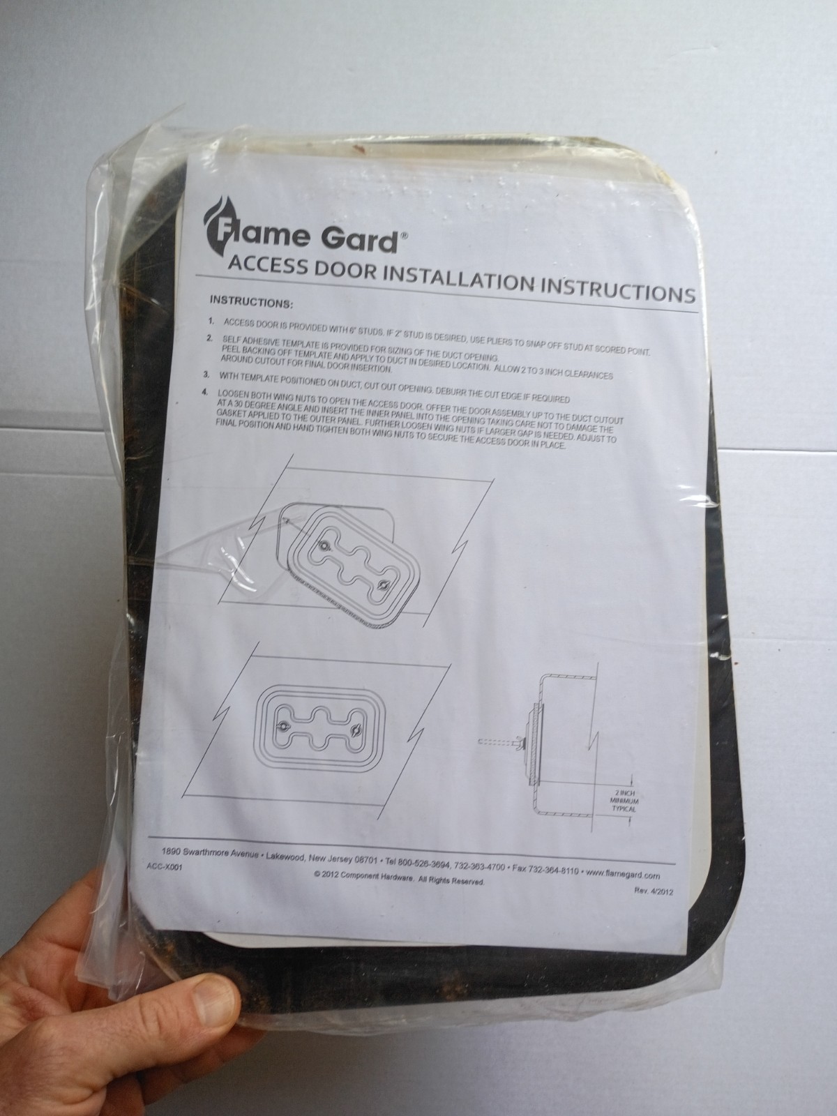 Flame Gard 12″ x 8″ High Temperature Canopy Hood Access Door Model No: ACC-12X8